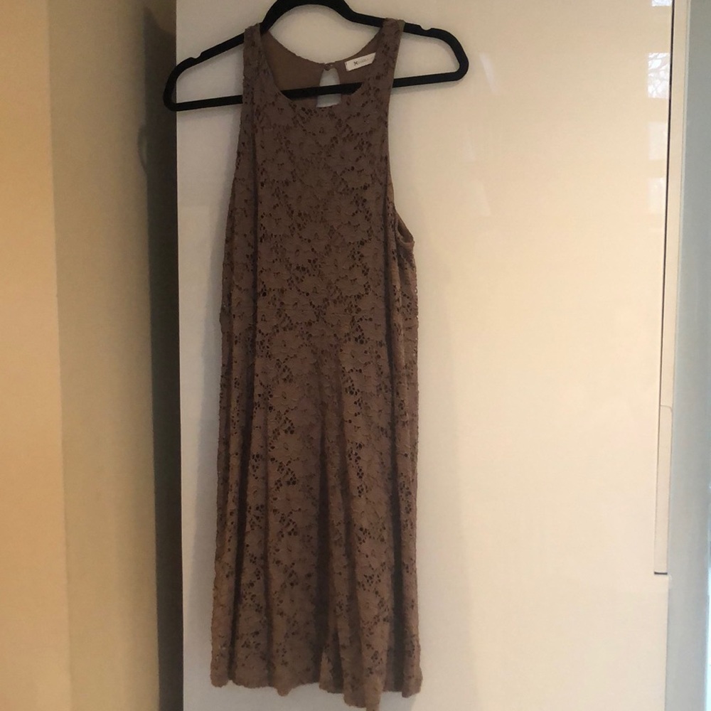 Stretch L fun dress. Sandal or sneaker or bootie.